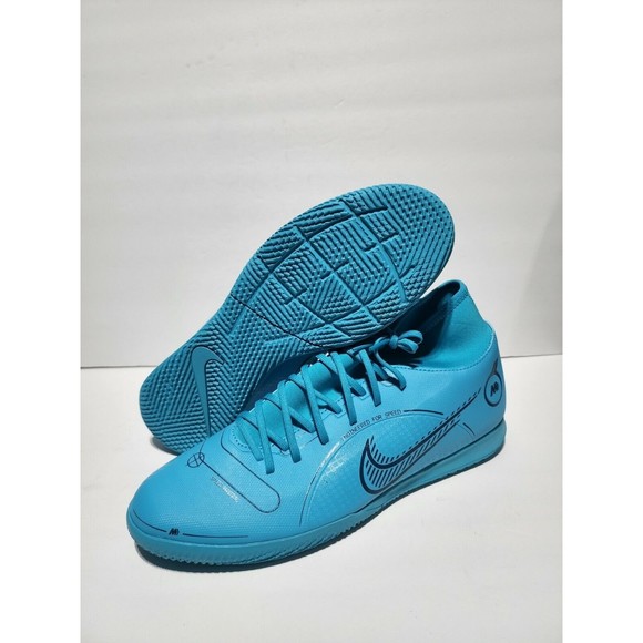 New Nike Superfly 8 Club IC Indoor Soccer Chlorine Blue Men's DJ2907-484 Size 12 - Picture 1 of 10